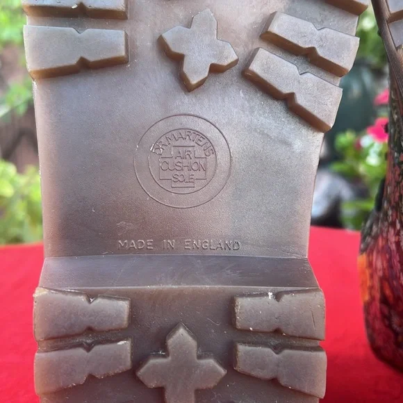 🏴󠁧󠁢󠁥󠁮󠁧󠁿 RARE 70’s / 80’s MIE Dr. Martens 6 Eye Colorful Floral Boots UK 4 - Picture 12 of 17